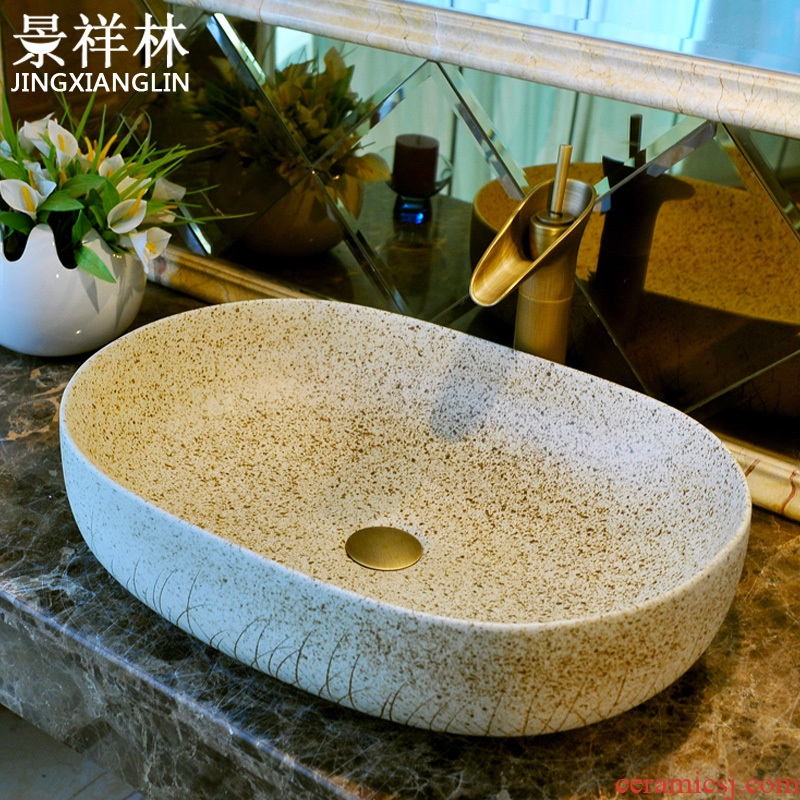 Basin ceramic art basin of oval table Europe type restoring ancient ways tuba basin basin bathroom hand wash basin