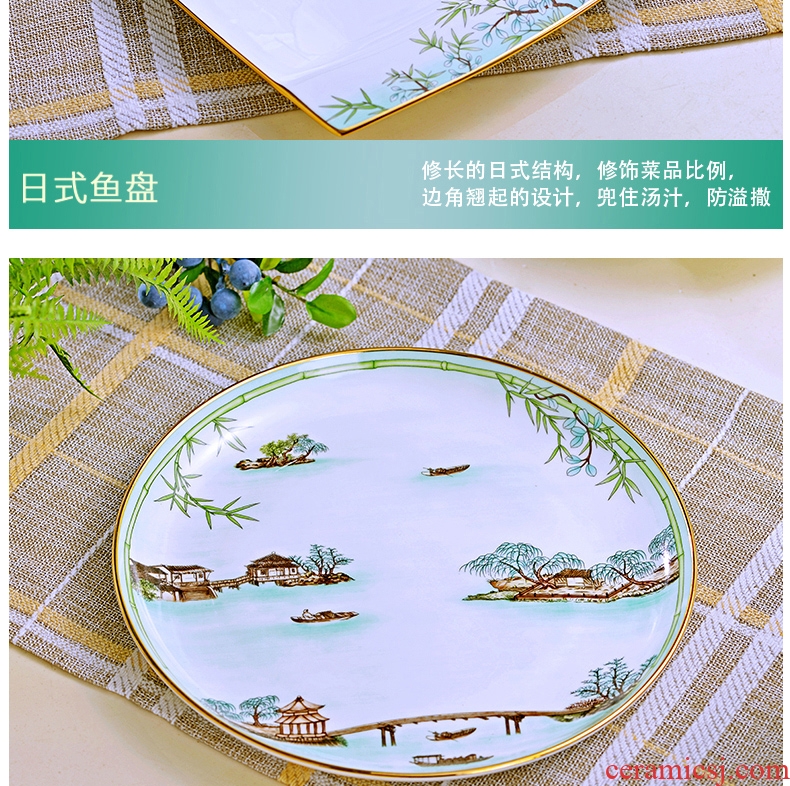 The dishes suit household of Chinese style top grade dishes tableware suit contracted bone porcelain wedding gifts chopsticks