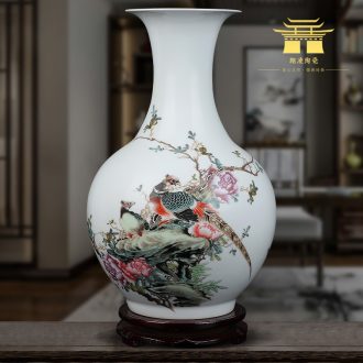 Jingdezhen ceramics vase furnishing articles pastel of the reward bottle arranging flowers sitting room TV ark of Chinese style household decorative arts and crafts