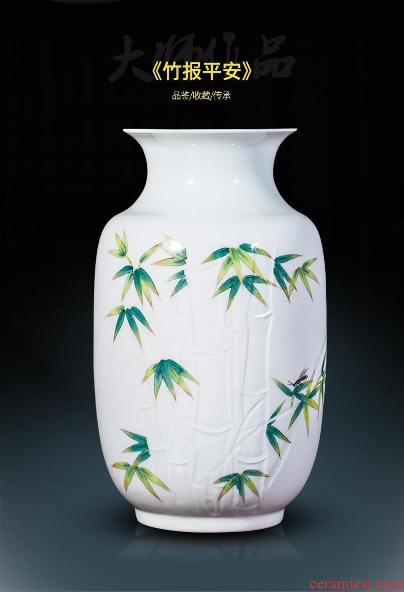 Jingdezhen ceramic vase famous hand-painted Chinese pomegranate thin foetus and exquisite furnishing articles home sitting room adornment flower arrangement