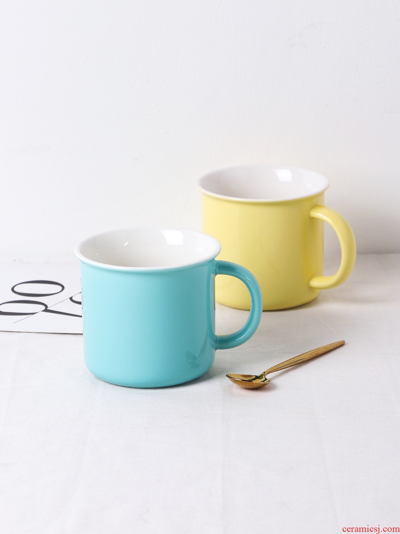 Ceramic mug Nordic ins creative men and women lovers drink a cup of coffee cup enamel cup household personality trend