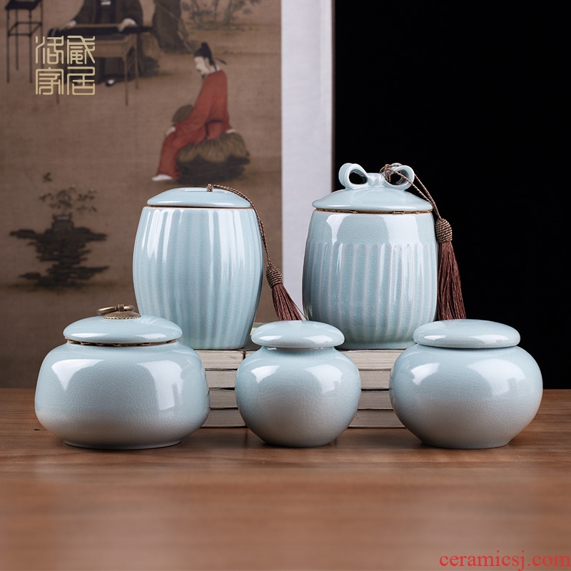 , your kiln jingdezhen ceramic seal pot tea caddy portable puer tea storage POTS tea accessories