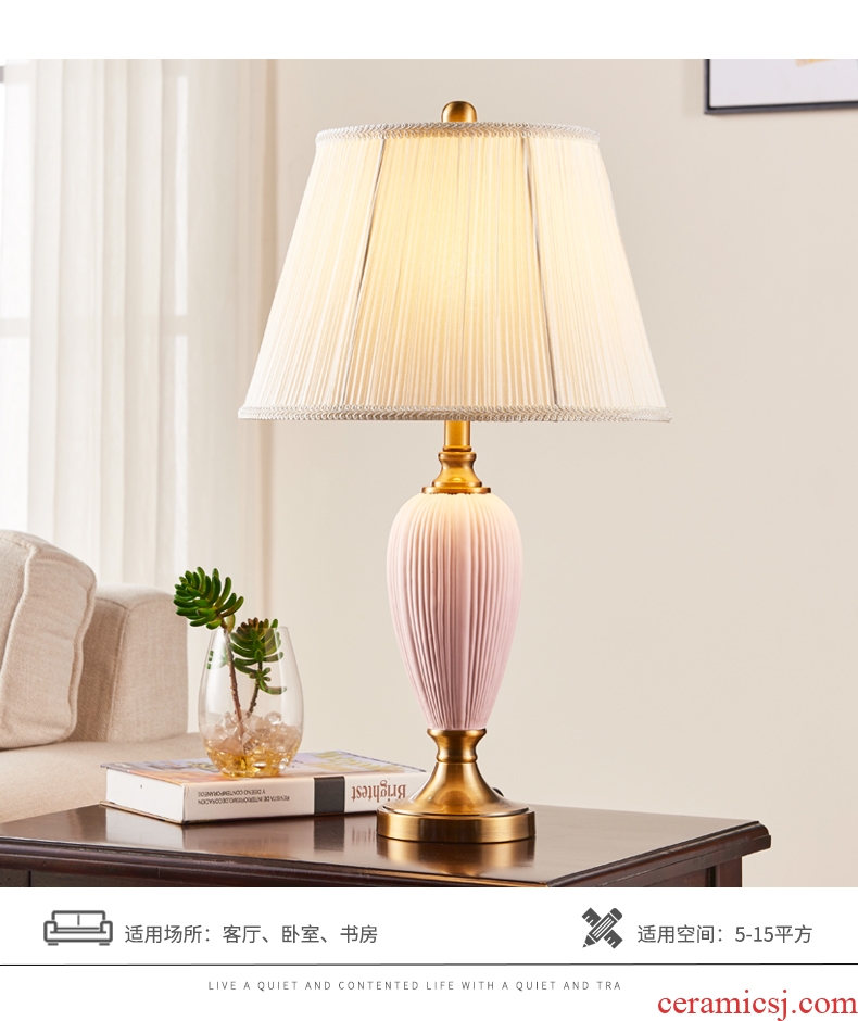 Ceramic lamp lamp of bedroom the head of a bed American contracted marriage room sweet romance restoring ancient ways of contemporary sitting room adornment lamps and lanterns