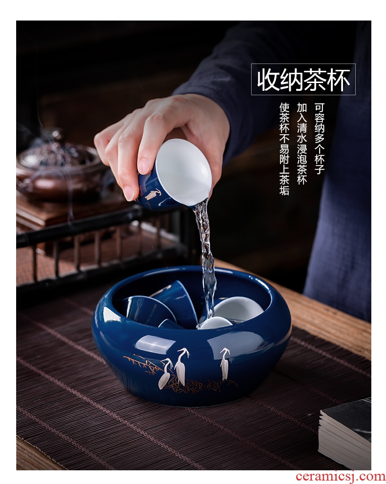 Glaze ceramic tea set the whole household from the contracted jingdezhen ceramic teapot teacup tea set