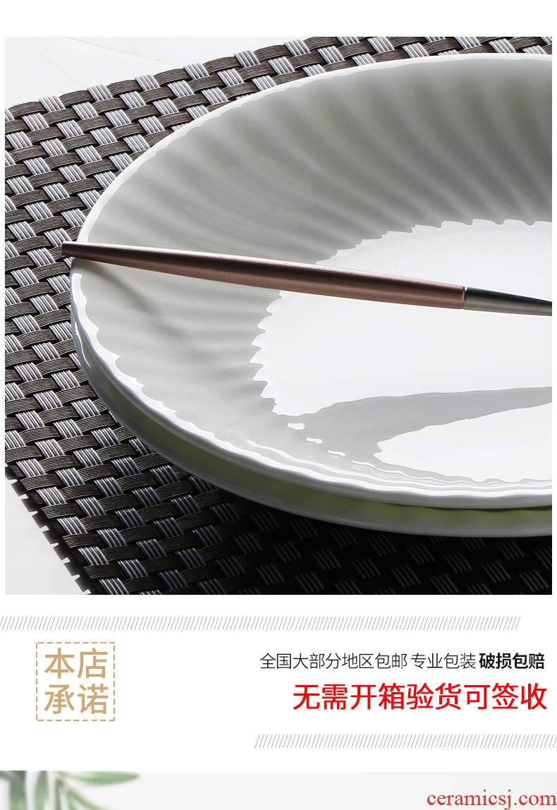 Chinese style is contracted pure white bone porcelain tableware suit jingdezhen irregular fresh creative dishes dishes chopsticks