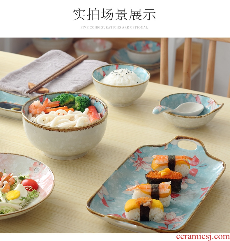 The dishes suit household to eat bread and butter plate free combination Japanese contracted noodles soup bowl jingdezhen ceramics tableware