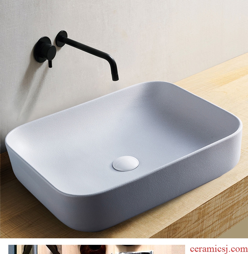Light grey stage basin of small size toilet lavabo household art ceramic lavatory basin basin northern wind