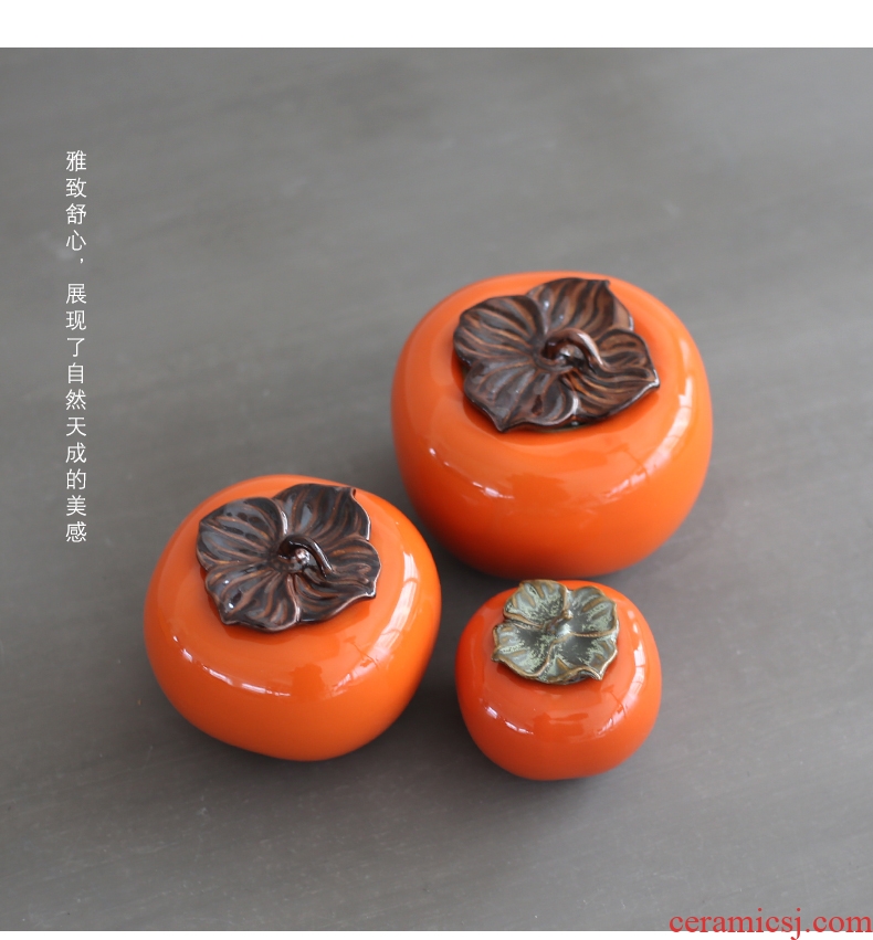 YanXiang fang creative persimmon caddy medium size ceramic household small place personality POTS