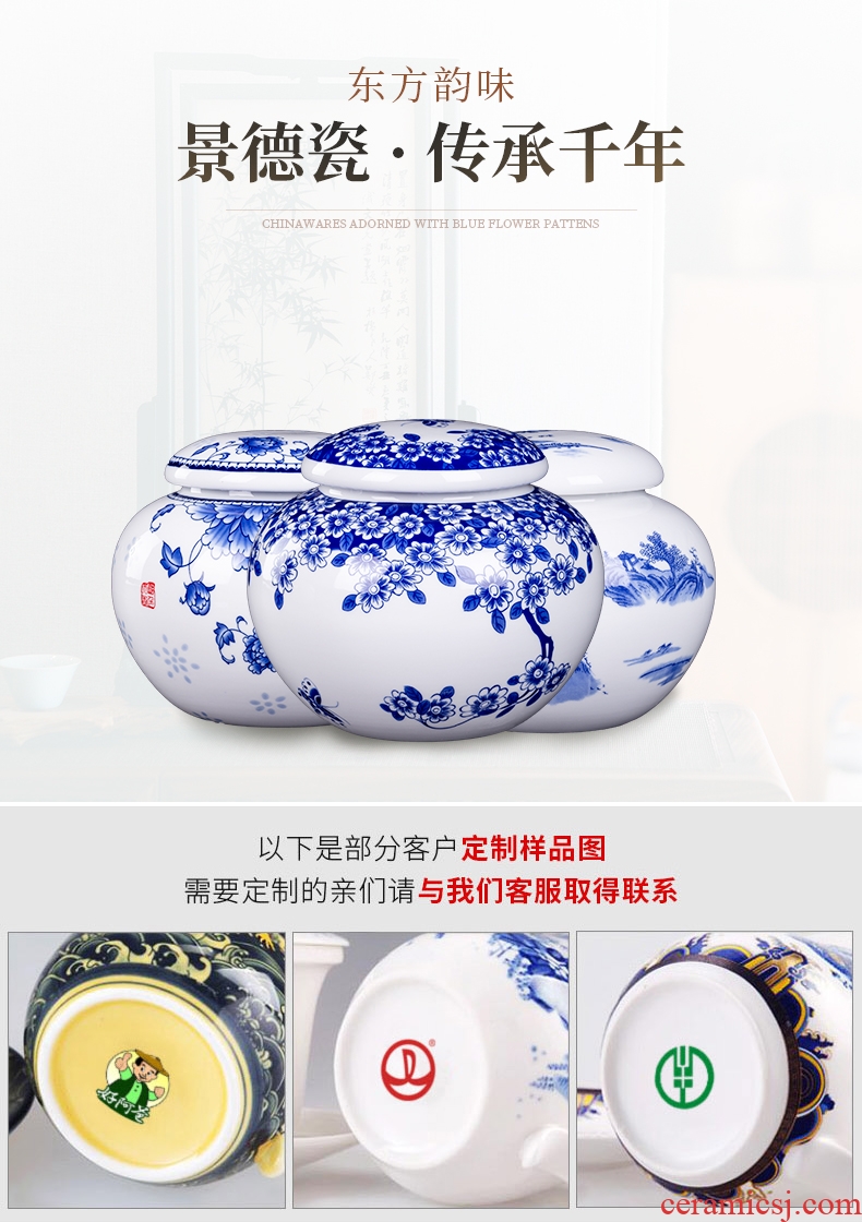 Blower, caddy ceramic seal pot jingdezhen domestic large pu 'er tea box POTS and POTS