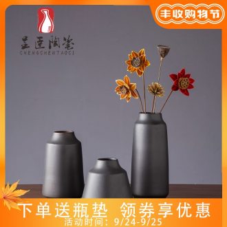 Sitting room is contracted black ceramic vase modern flower arrangement porch place jingdezhen bedroom adornment dried flower vase