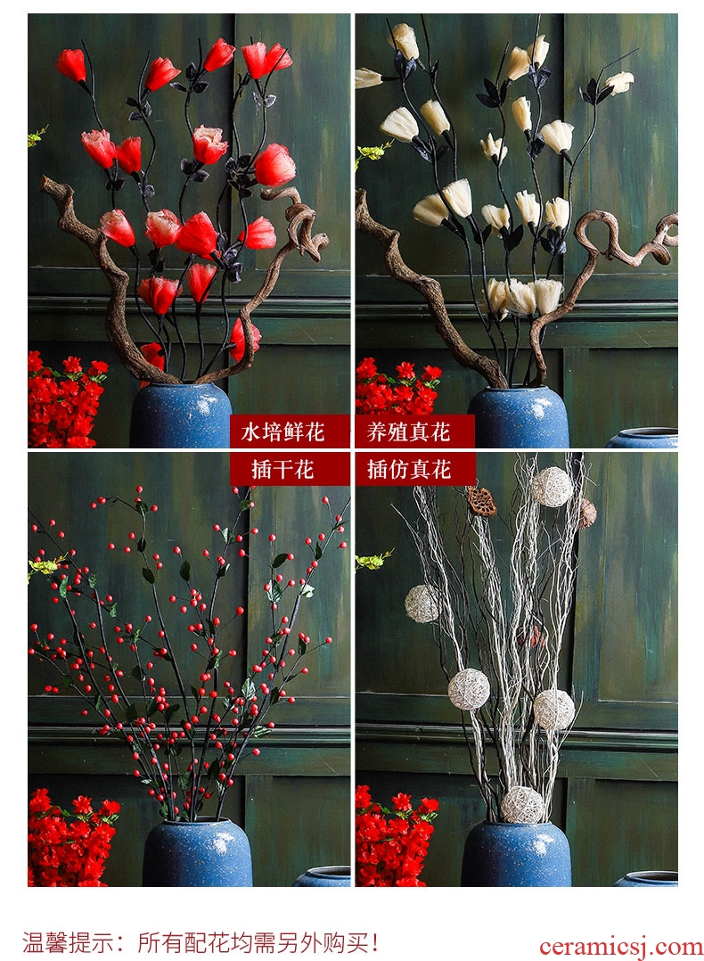 Lou qiao flower arranging large sitting room ground furnishing articles of modern American in Europe type restoring ancient ways is dried flowers of jingdezhen ceramic vase