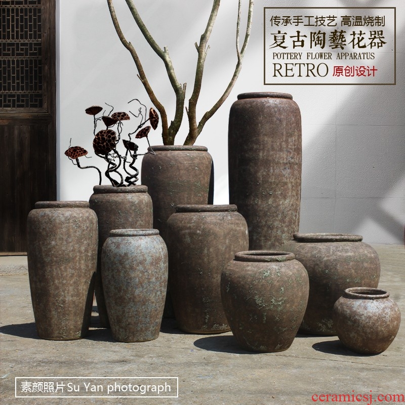 Dust heart thick clay restoring ancient ways do old ceramic vase landed a large flower pot landscape furnishing articles zen power POTS