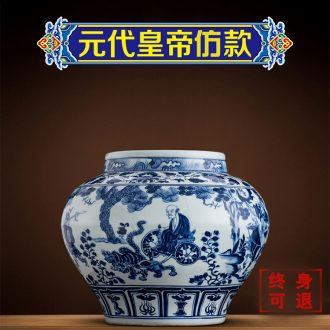 Better sealed kiln jingdezhen ceramic guiguzi down large Chinese blue and white porcelain is general furnishing articles can rich ancient frame porcelain