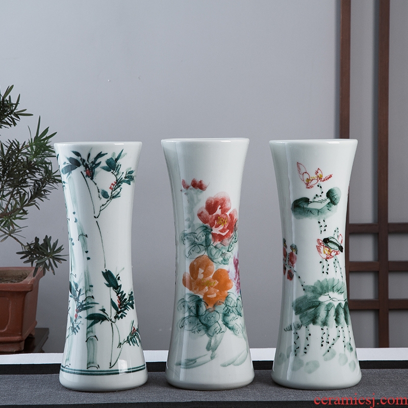 Jingdezhen hand-painted ceramic vase now rising furnishing articles sitting room ground hydroponic lucky bamboo flower arrangement craft ornaments