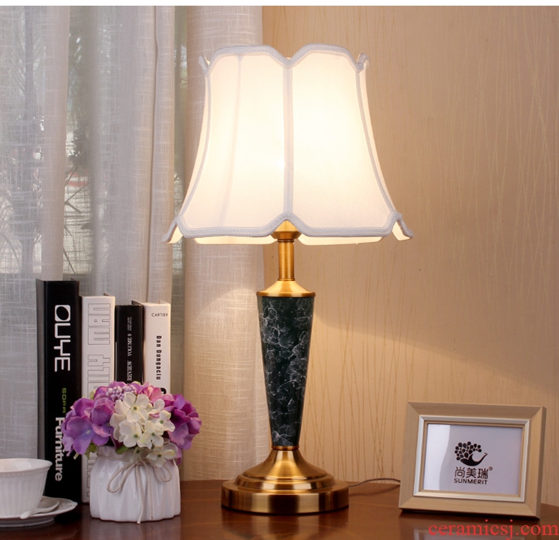 American contracted lamp light ceramic desk lamp of bedroom the head of a bed hotel apartment room lighting