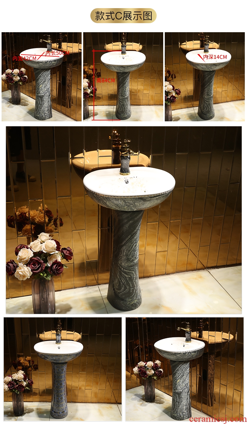Million birds ceramic sink basin basin of pillar type lavatory pillar toilet vertical integrated floor type household