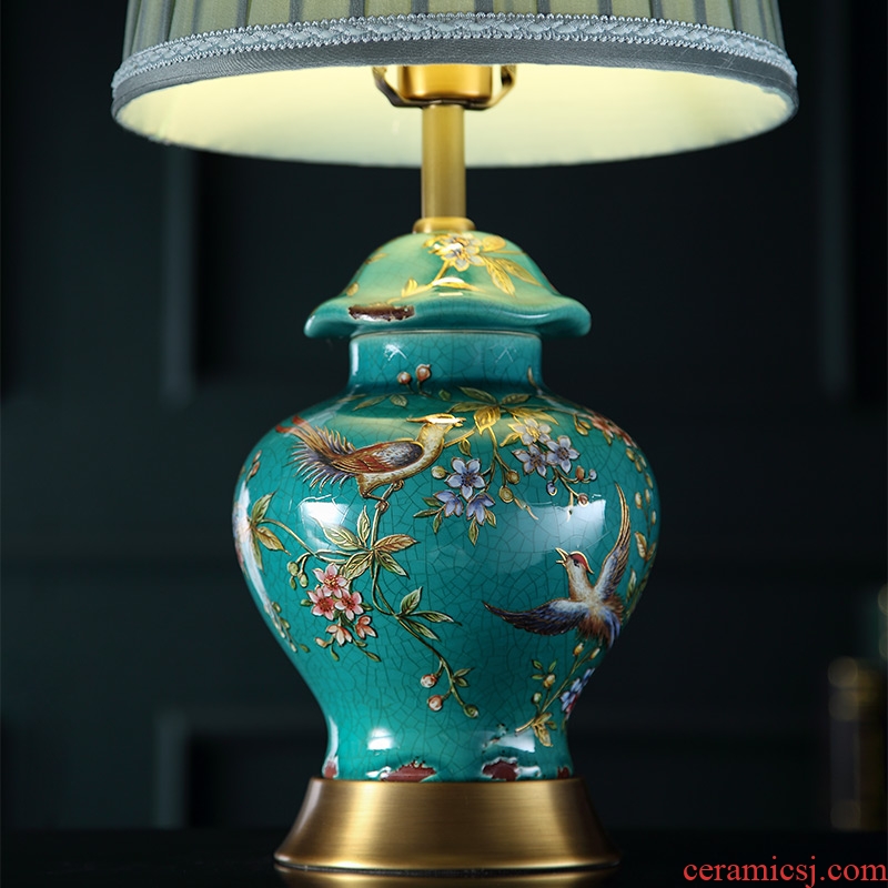 American enamel lamp decoration ceramics art of carve patterns or designs on woodwork hand-painted all copper modern retro delicate sitting room the bedroom of the head of a bed