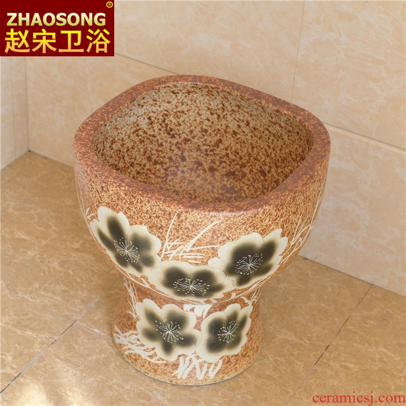 Chinese style restoring ancient ways of song dynasty conjoined household ceramic mop pool bathroom balcony large square mop pool mop basin