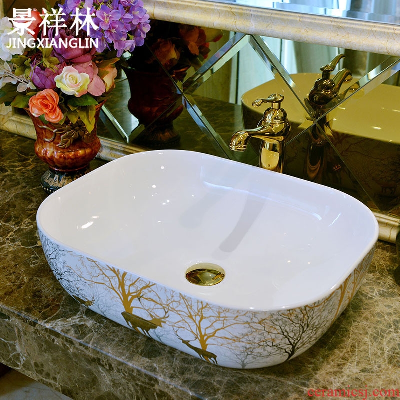 Ceramic European household toilet lavabo lavatory basin on stage around the basin that wash a face shape toilet stage basin