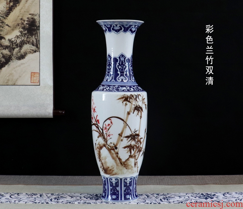 Be born blue and white porcelain vases, jingdezhen ceramics furnishing articles sitting room dry flower arranging flowers hand-painted decorative handicrafts