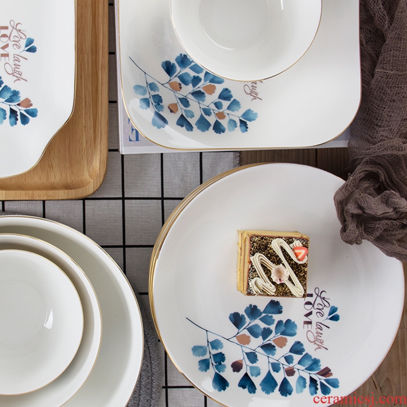 Ceramic plates home dishes dishes creative new fish dish of jingdezhen porcelain tableware Nordic dinner plates