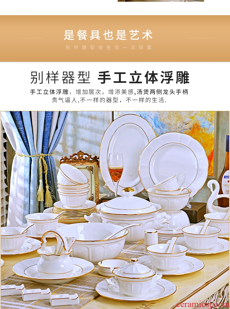 Household utensils sets jingdezhen ceramic European high-grade 68 skull porcelain tableware abnormity bowl plates spoon