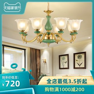 All copper pendant contracted modern european-style villa ceramic restaurant bedroom atmosphere sitting room lamps and lanterns lighting web celebrity