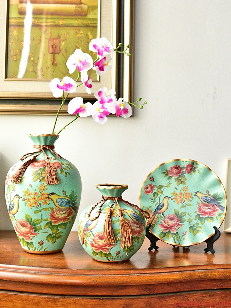 Murphy's creative ceramic vase three-piece artical wine sitting room porch soft adornment handicraft furnishing articles