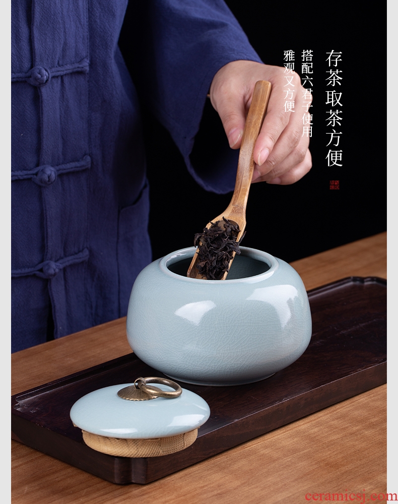 , your kiln jingdezhen ceramic seal pot tea caddy portable puer tea storage POTS tea accessories