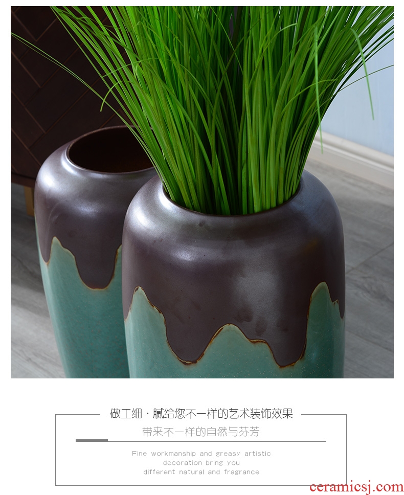 Lou qiao simulation flower furnishing articles sitting room be born by the large continental vases, ceramic creative TV ark flower decoration