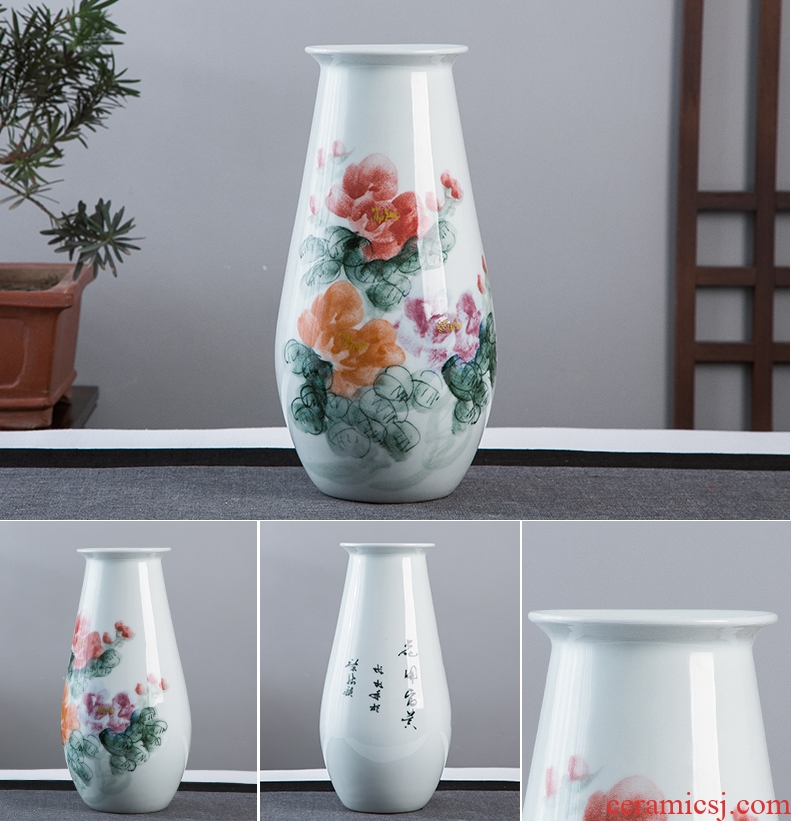 Jingdezhen hand-painted ceramic vase now rising furnishing articles sitting room ground hydroponic lucky bamboo flower arrangement craft ornaments