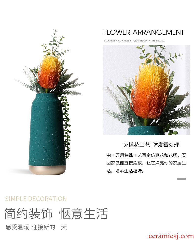 Vase furnishing articles sitting room flower arranging the Nordic ceramic household act the role ofing is tasted decorate the room TV cabinet desk dried flowers 砙 porch