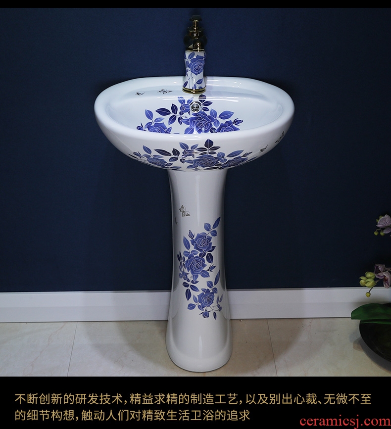 Million birds balcony pillar lavabo basin toilet ceramic lavatory basin basin floor type household