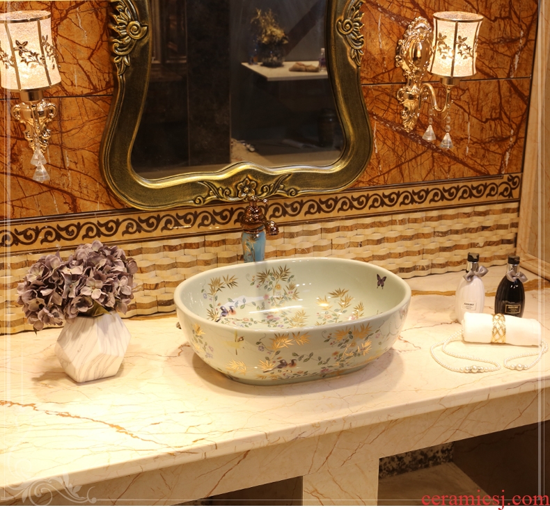 JingWei ceramic lavabo basin stage art circle sinks small basin to wash face basin of household