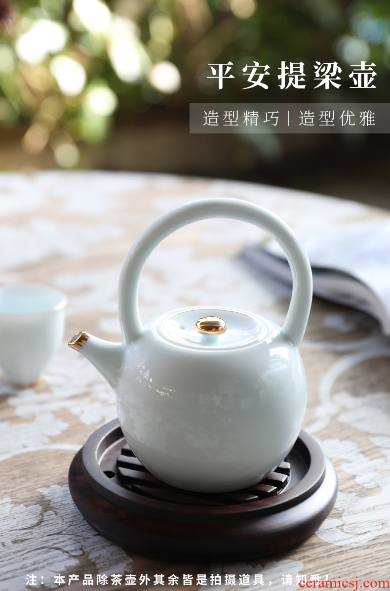 Imperial springs kung fu tea set tea pot of ceramic teapot girder are contracted household Japanese single pot of tea kettle