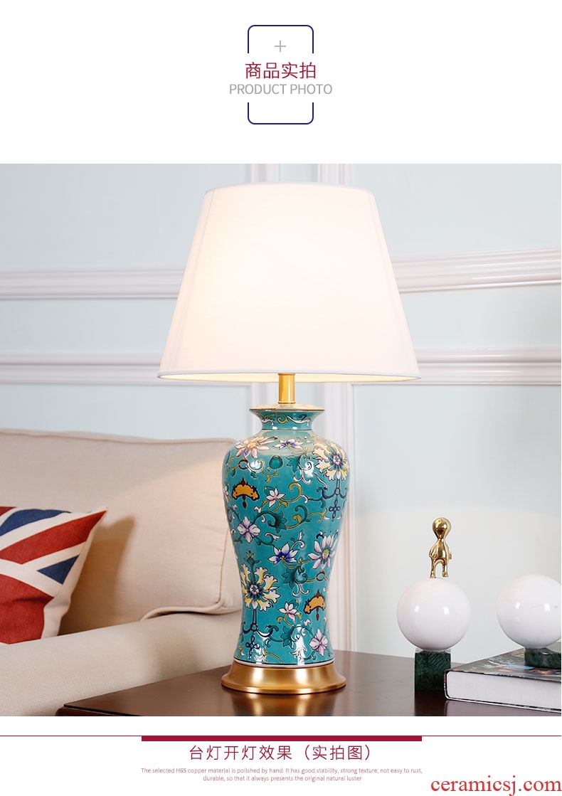 Luxurious American ceramic desk lamp manual anaglyph ceramic lamps and lanterns of Europe type restoring ancient ways the sitting room is big desk lamp of bedroom the head of a bed