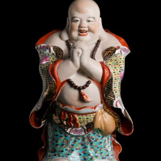 Jingdezhen ceramic lucky place Chinese feng shui home sitting room and consecrate Buddha maitreya art sculpture of the water