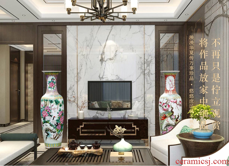 Jingdezhen ceramic vase big sitting room ground large adornment furnishing articles study porch antique porcelain hotel