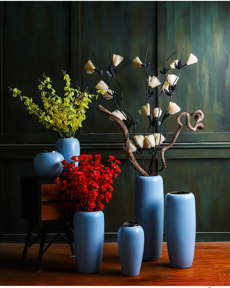 Lou qiao contemporary and contracted vase furnishing articles flower arranging large sitting room be born American retro jingdezhen ceramic flowers