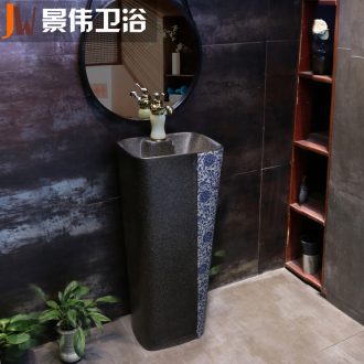 Basin of pillar type lavatory ceramic toilet lavabo integrated vertical column outdoor floor wash basin