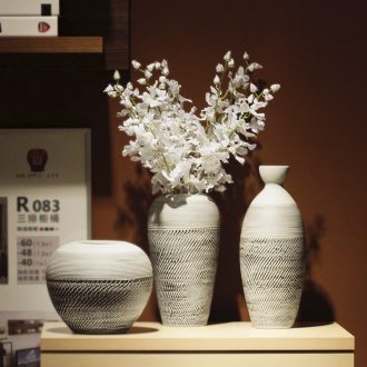 Vintage vase dried flower adornment is placed the sitting room TV wine table flower arranging art ceramic coarse pottery zen POTS