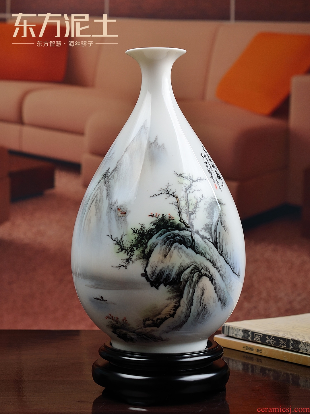 Oriental soil dehua white porcelain hand-painted vases furnishing articles creative ceramic sitting room adornment okho spring/3