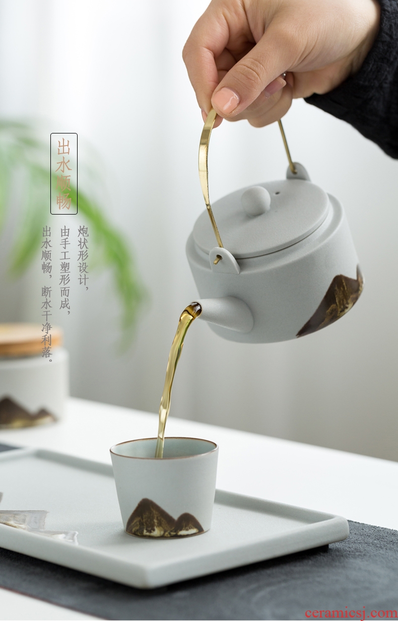 Yipin thousand hall tea service office suit household contracted sitting room teapot teacup tea ceramic kung fu tea set