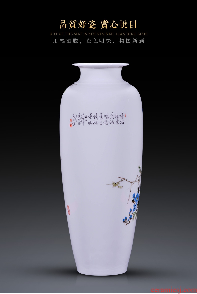 Jingdezhen ceramic painting birds and flowers in the vase furnishing articles new Chinese style office sitting room porch decoration craft gift