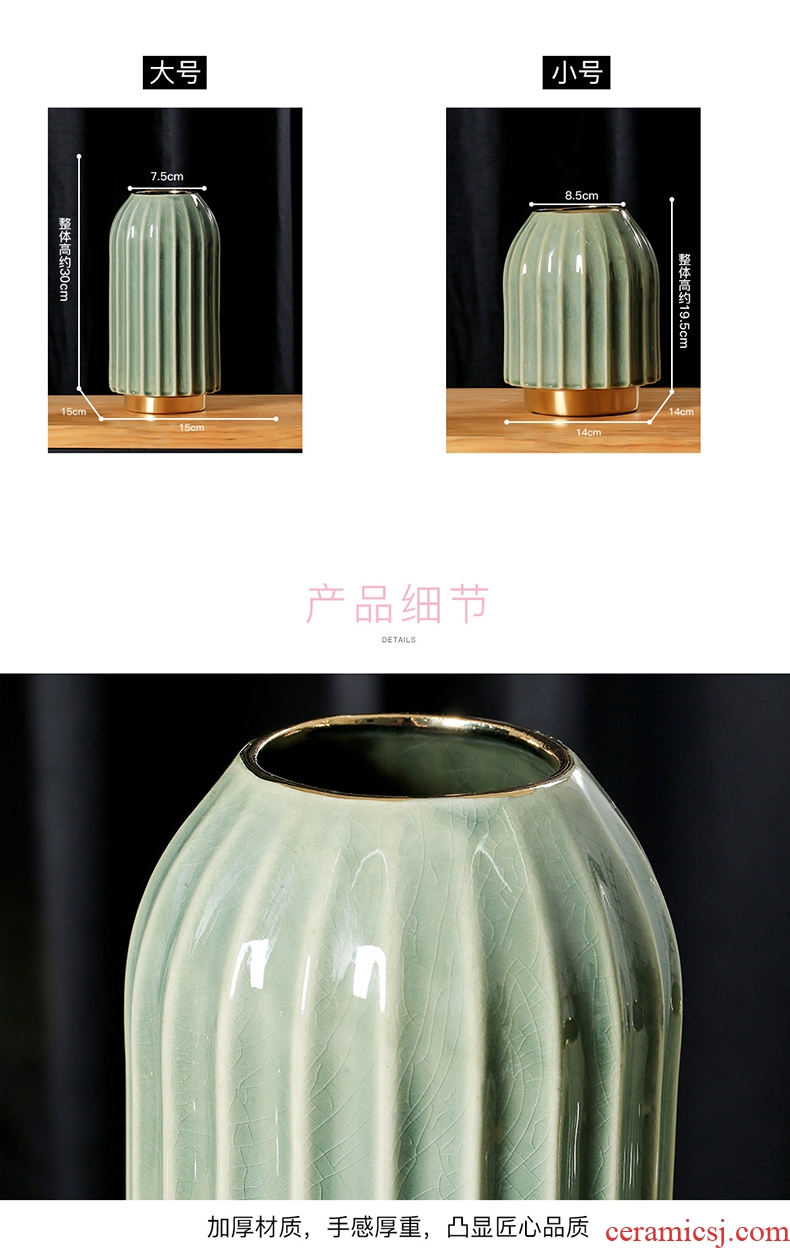 Light, like a flower new Chinese style luxury home sitting room adornment ceramic vase furnishing articles table flower arranging flower decoration