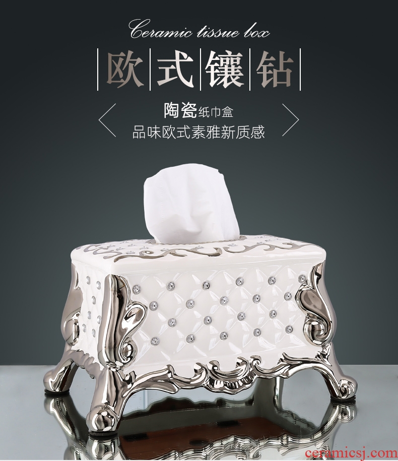 European tissue box creative American home sitting room tea table Nordic desktop smoke box ceramic contemporary and contracted furnishing articles