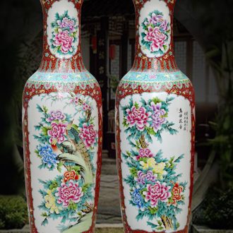 Archaize of jingdezhen ceramics powder enamel handpainted large vases, Chinese style living room decoration to the hotel opening furnishing articles