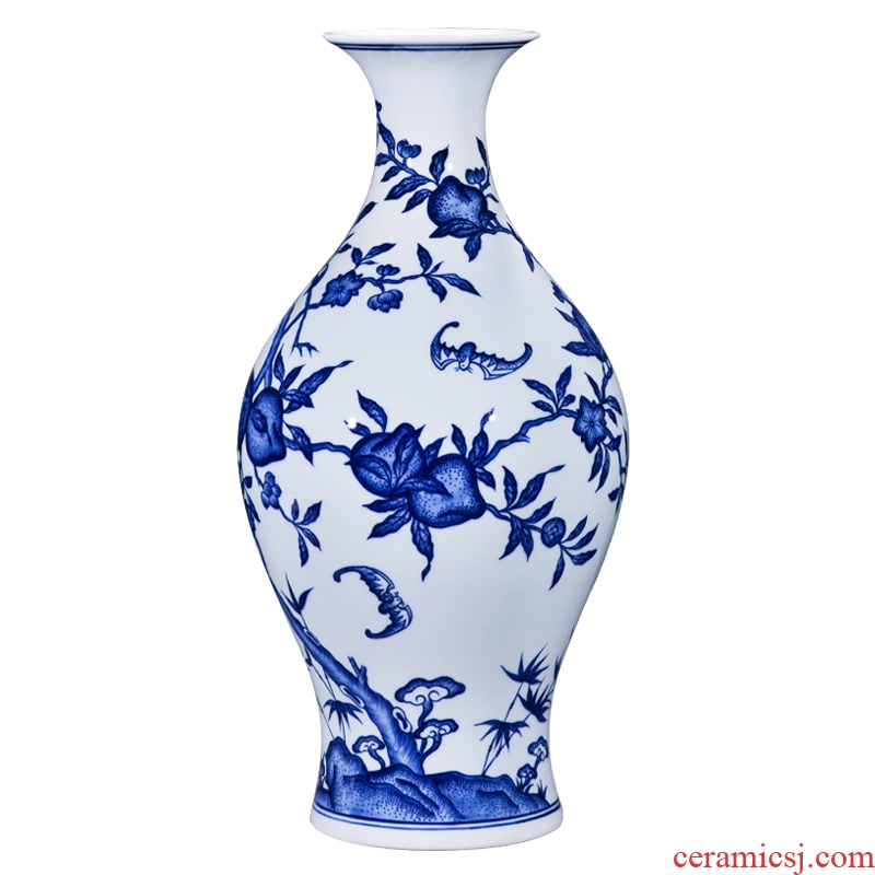 Jingdezhen ceramics antique vases, flower arranging living room TV cabinet table dry flower of Chinese style porch place ornament