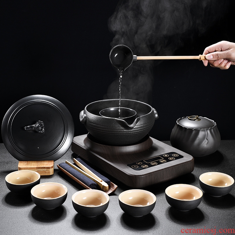 Household ancient ceramic porcelain god boiling kettle black and white pu 'er tea home points tea is the tea, the electric TaoLu suits