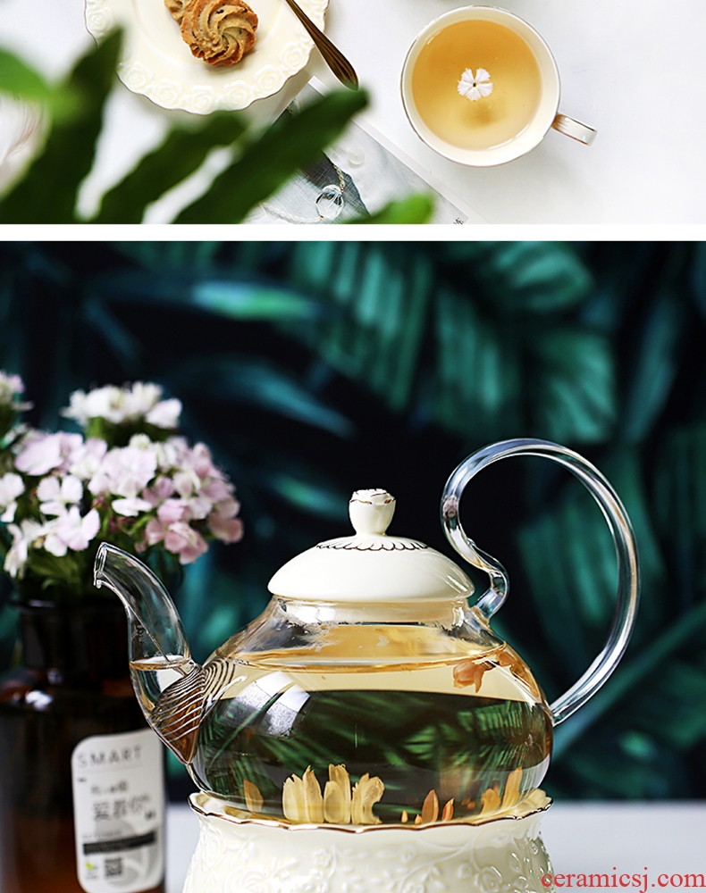 English afternoon tea tea set suit European individuality creative ceramic glass teapot teacup set gift box